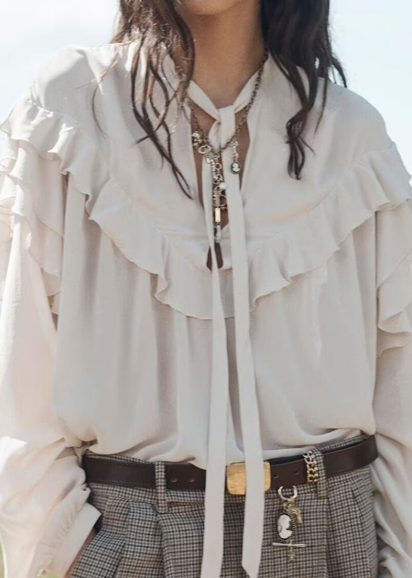 Damblus Oversized med Volang och Spetsdetaljer 3
