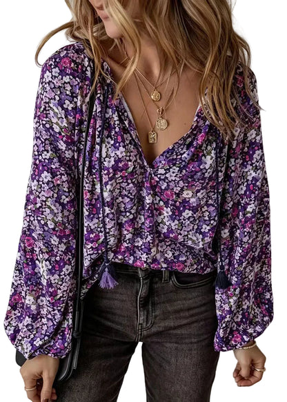 Damblus V-ringad Långärmad Loose Fit 0