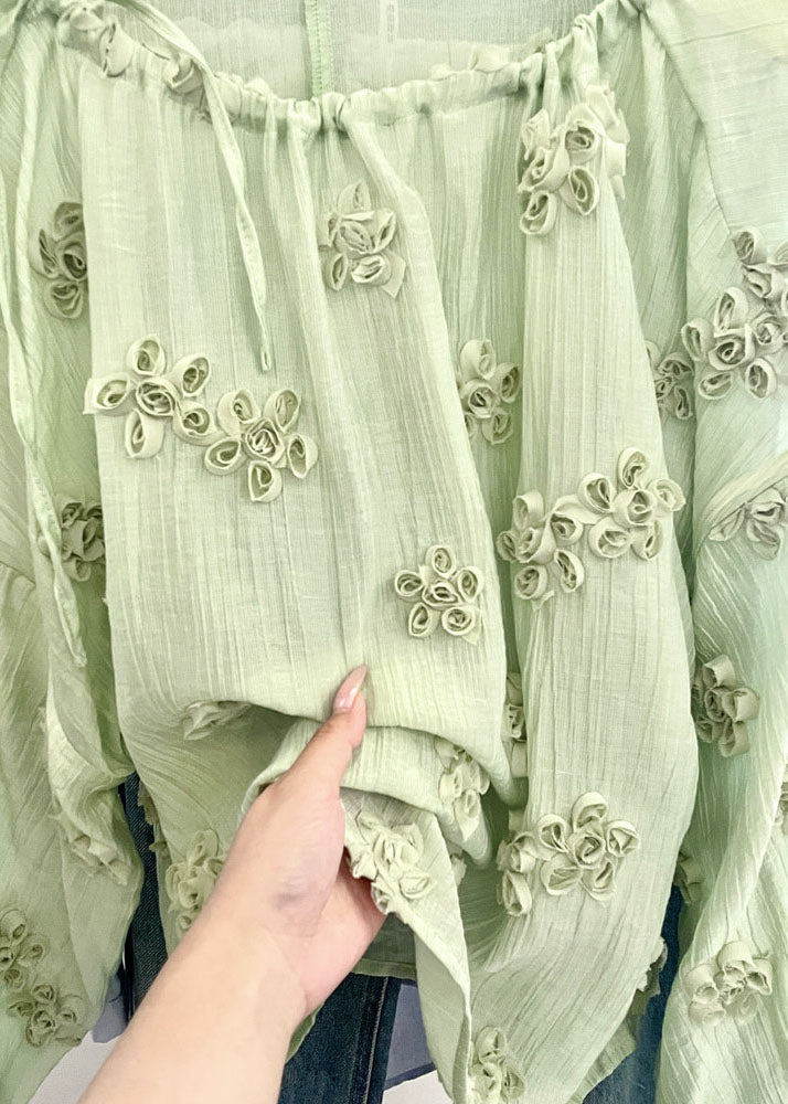 Damblus med O-hals och blommönster i lös passform 3
