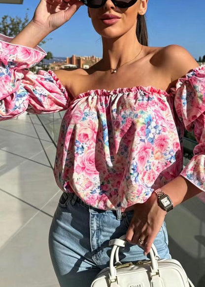 Damblus med Slash Neck och Puffärm för Damer 2