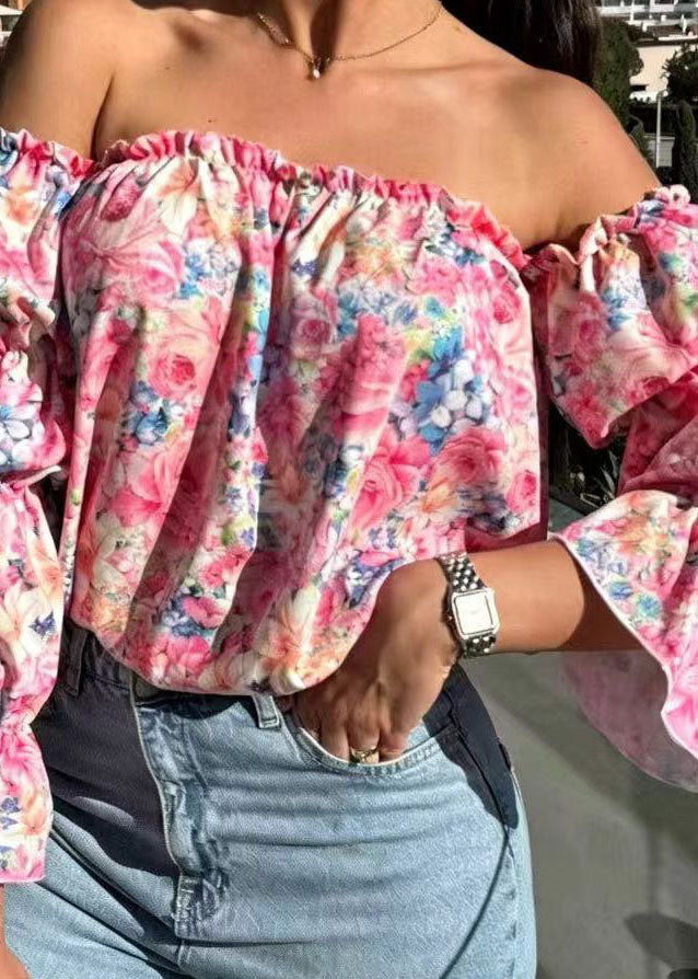 Damblus med Slash Neck och Puffärm för Damer 3