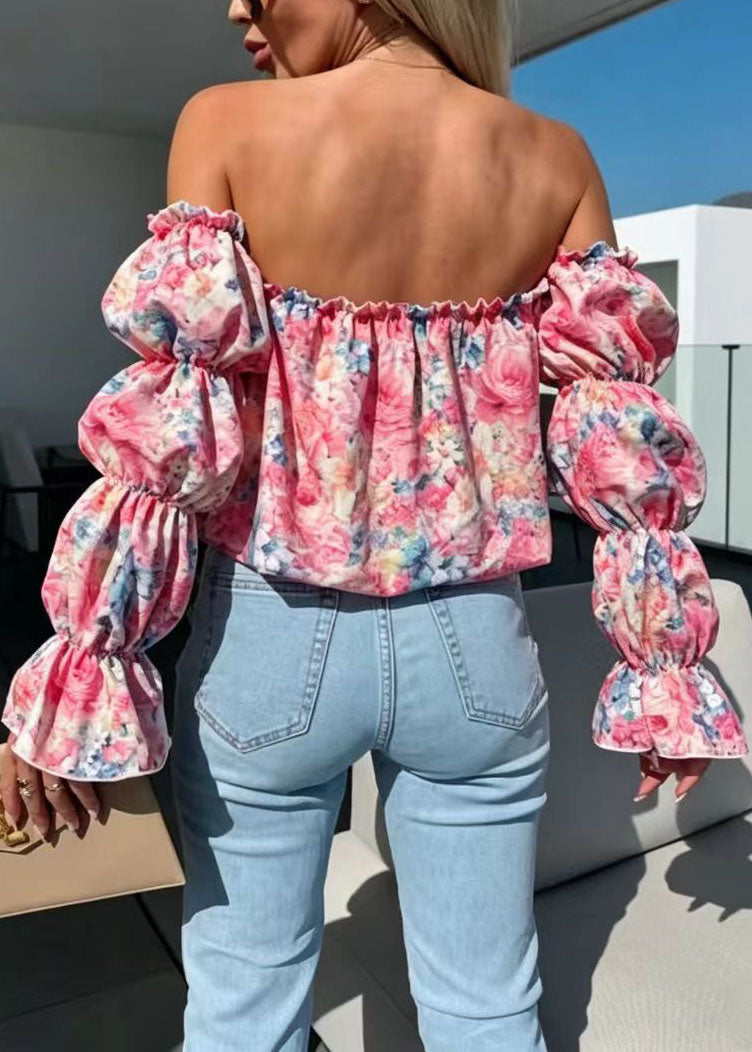 Damblus med Slash Neck och Puffärm för Damer 4