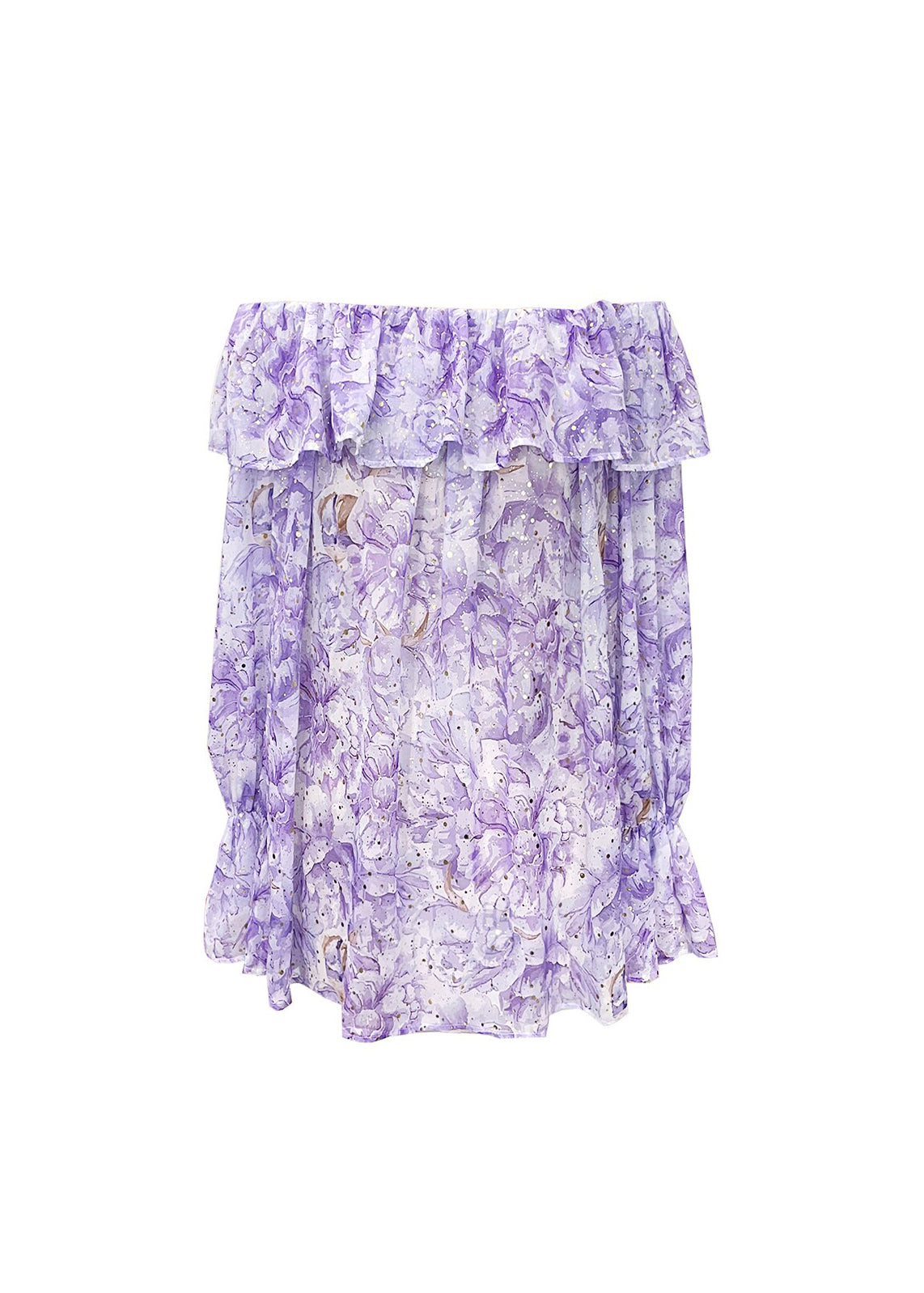 Damblus med Tryck Slitsad Halsringning Sommarstil 4