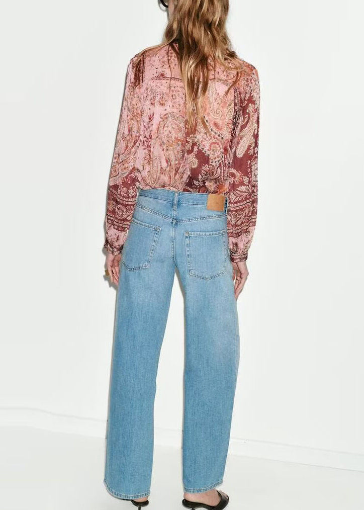 Damblus med drapering och knytning långärmad 2
