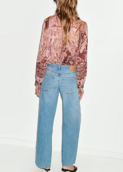 Damblus med drapering och knytning långärmad 2