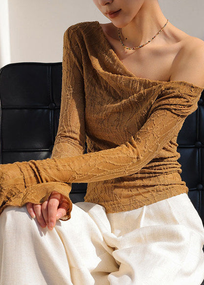 Damblus med jacquardmönster och asymmetriska utsvängda ärmar 1