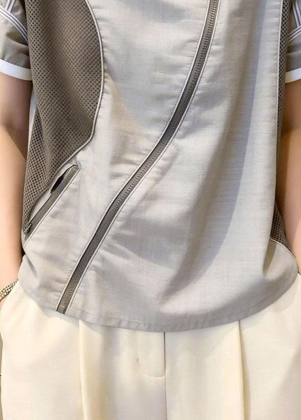 Damblus med o-ringad hals och patchworkdesign 2