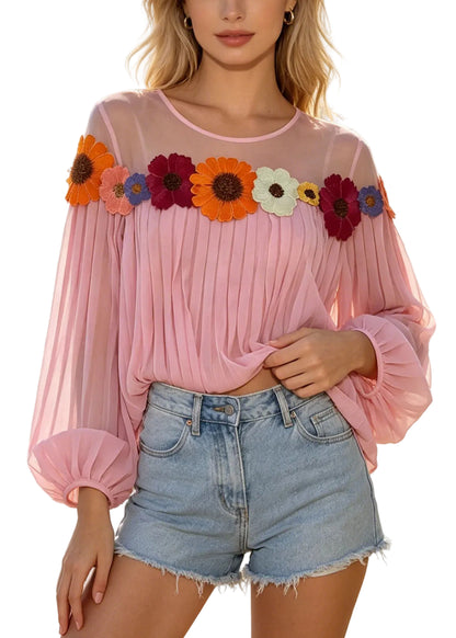 Damblus med patchwork och chiffong i sommarstil 0