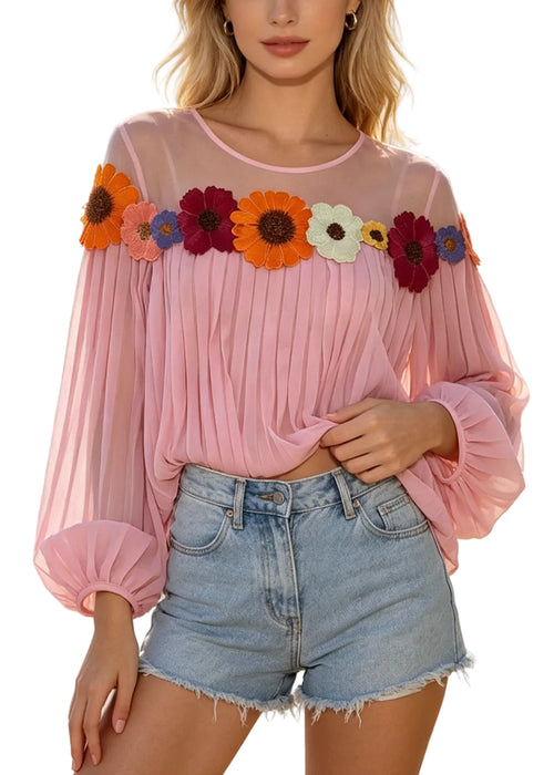 Damblus med patchwork och chiffong i sommarstil 0