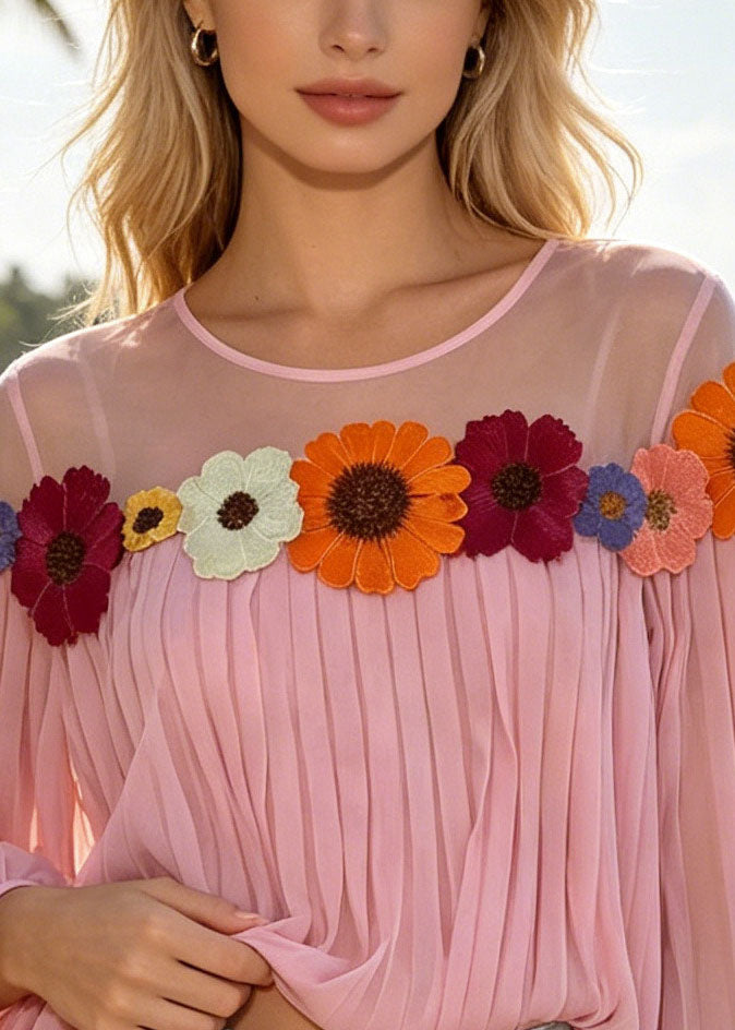 Damblus med patchwork och chiffong i sommarstil 1