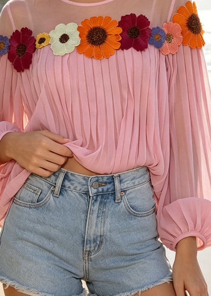 Damblus med patchwork och chiffong i sommarstil 2
