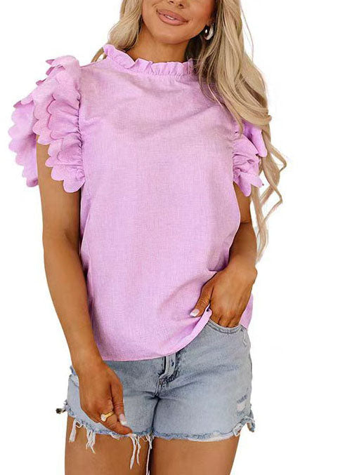 Damblus med volang och butterfly-ärm modern design 1