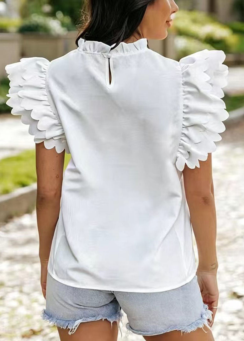 Damblus med volang och butterfly-ärm modern design 3