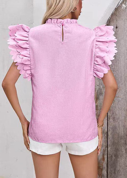 Damblus med volang och butterfly-ärm modern design 4