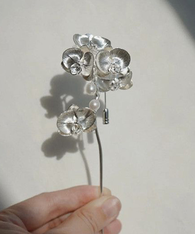 Dambrosch med Phalaenopsis-motiv i retrostil 2