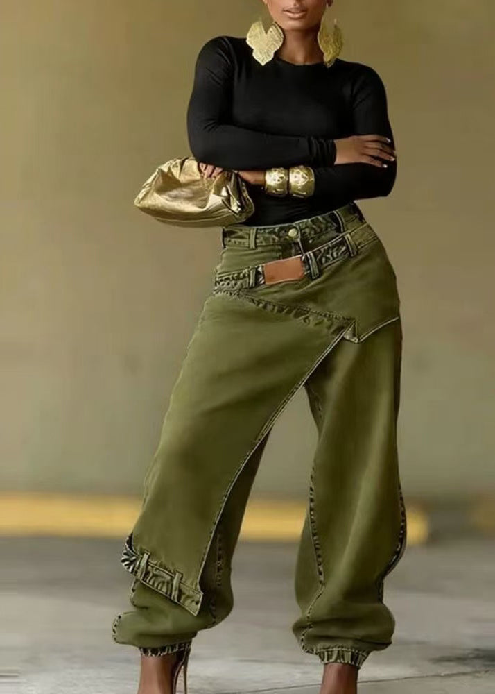Dambyxor Asymmetrisk Patchwork Denim 3