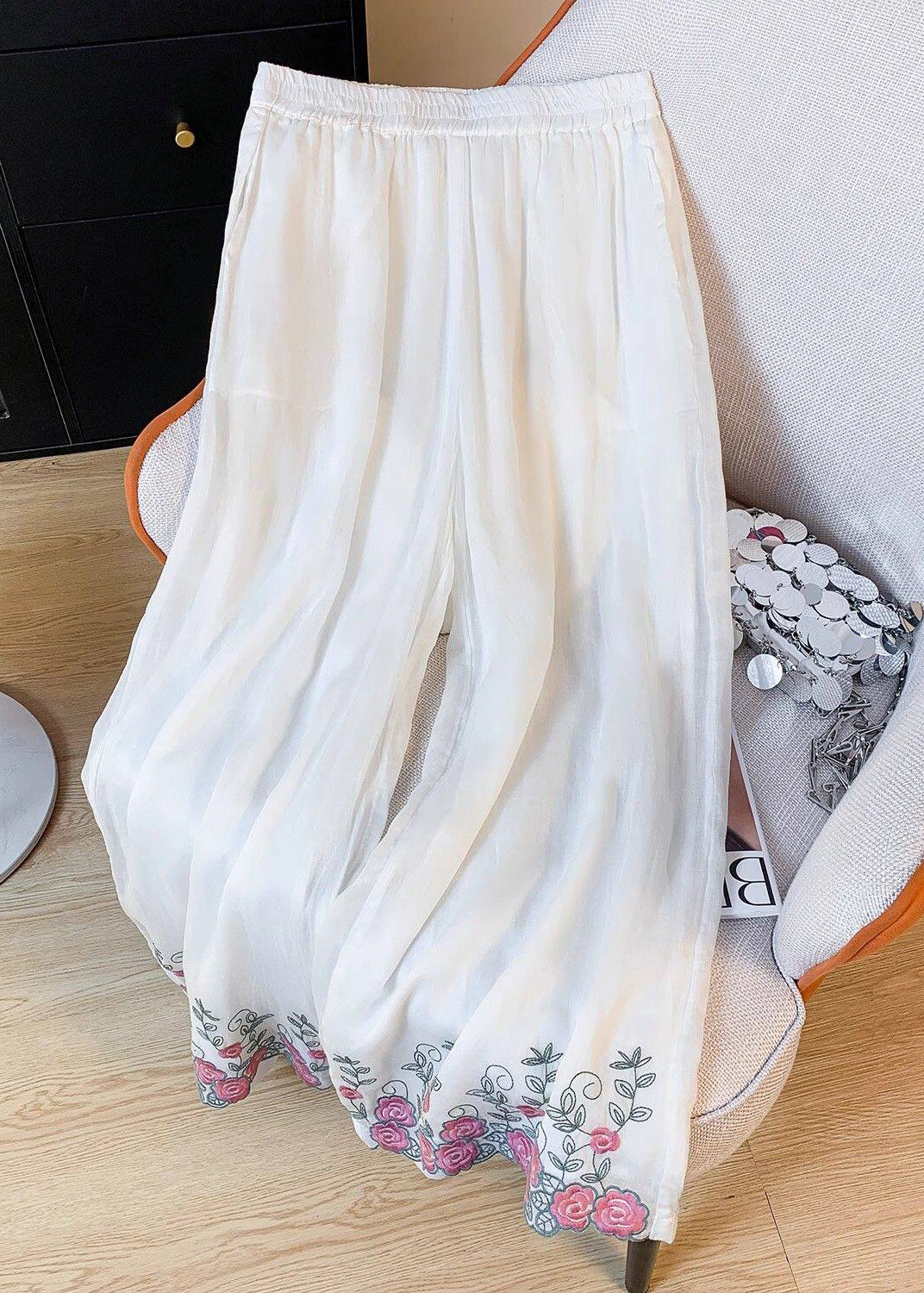 Dambyxor Bohemisk Stil Broderade Med Elastisk Midja 0