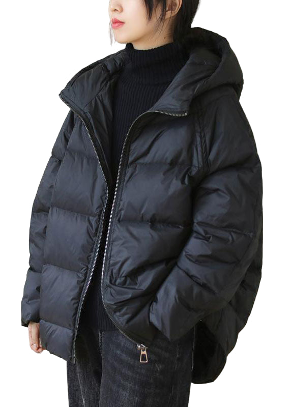 Damejacka Vinter Parkajacka med Huva och Blixtlås 0