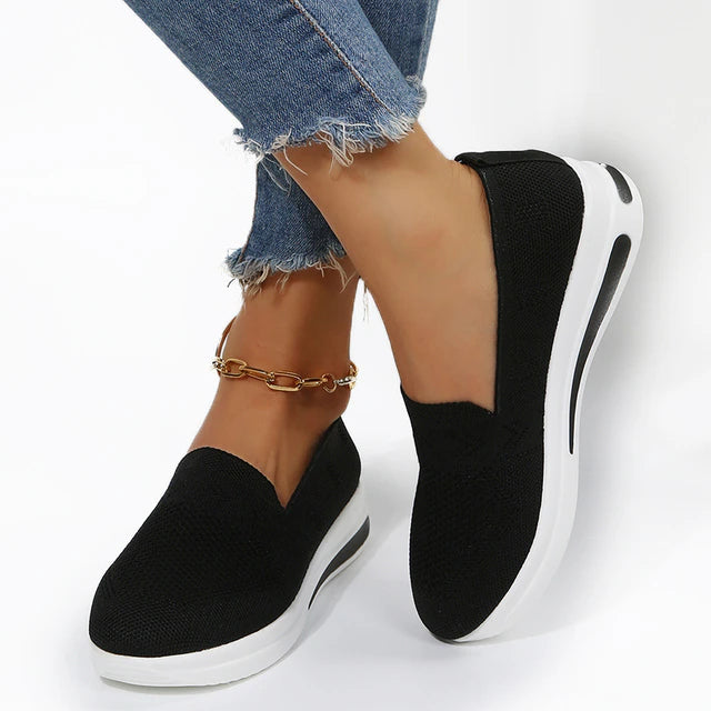 Damen Sneakers Bred Tå Andningsbart Syntetiskt Material 1