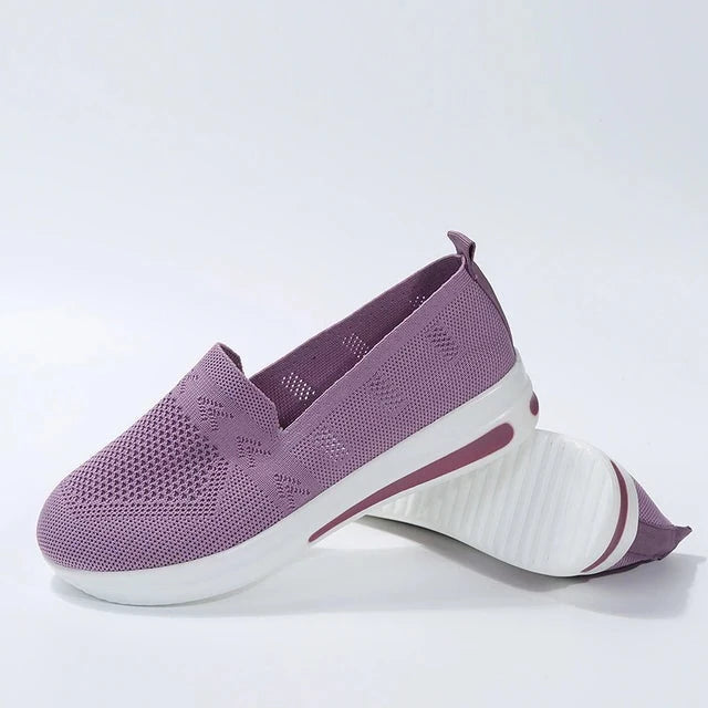 Damen Sneakers Bred Tå Andningsbart Syntetiskt Material 3