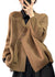 Damens Asymmetriska Stickade Pullover i Cashmere 0