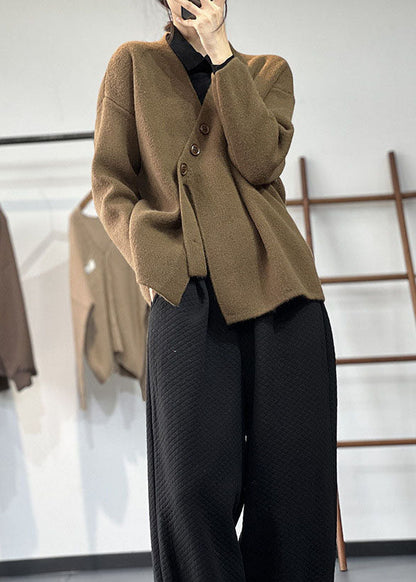 Damens Asymmetriska Stickade Pullover i Cashmere 4