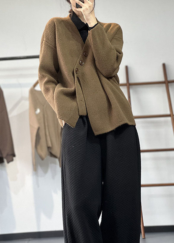 Damens Asymmetriska Stickade Pullover i Cashmere 4