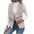 Damens Cardigan i Solid Färg med Notch Krage 0