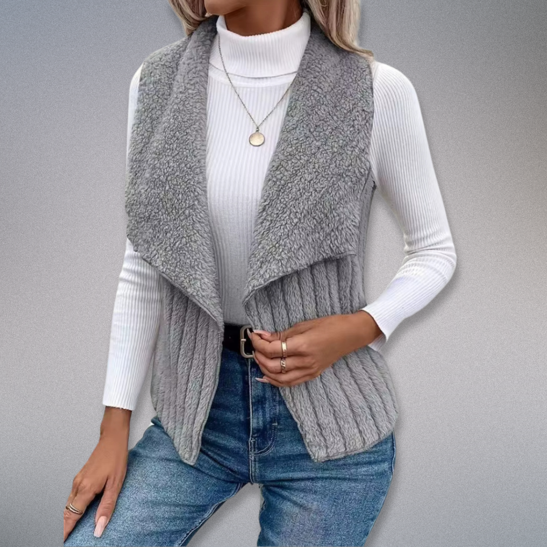 Damens Cardigan i Solid Färg med Notch Krage 1