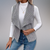Damens Cardigan i Solid Färg med Notch Krage 1