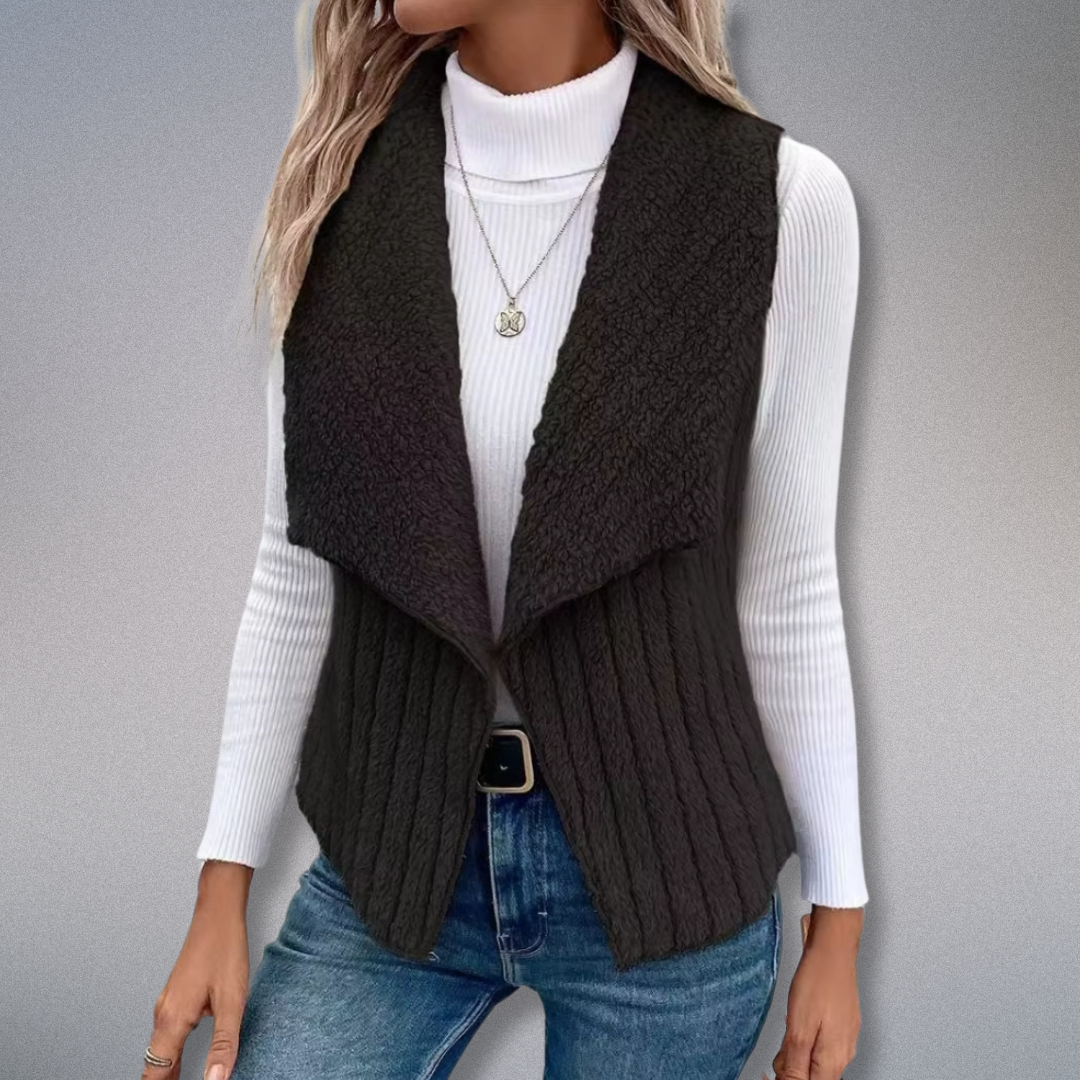 Damens Cardigan i Solid Färg med Notch Krage 3