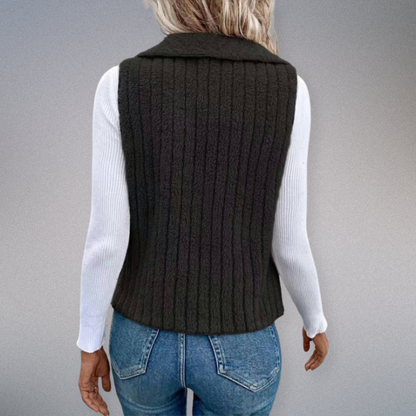 Damens Cardigan i Solid Färg med Notch Krage 4