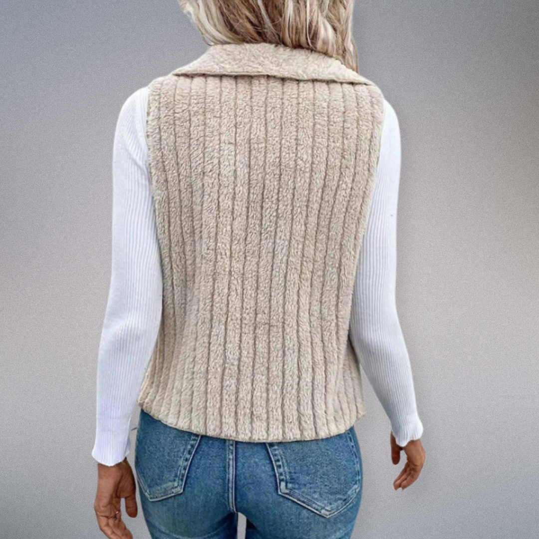 Damens Cardigan i Solid Färg med Notch Krage 7