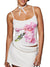 Damens Crop Top Blommig Tryck Rygglös Spagettiband 4