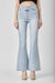 Damens Hög Midja Byxor Flair Ljus Denim 1