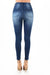 Damens Högmidjade Skinny Jeans Moto Denim 3