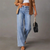Damens Högmidjade Vida Jeans i Denim 1