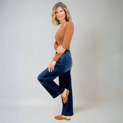 Damens Högmidjade Vida Jeans i Premium Denim 3