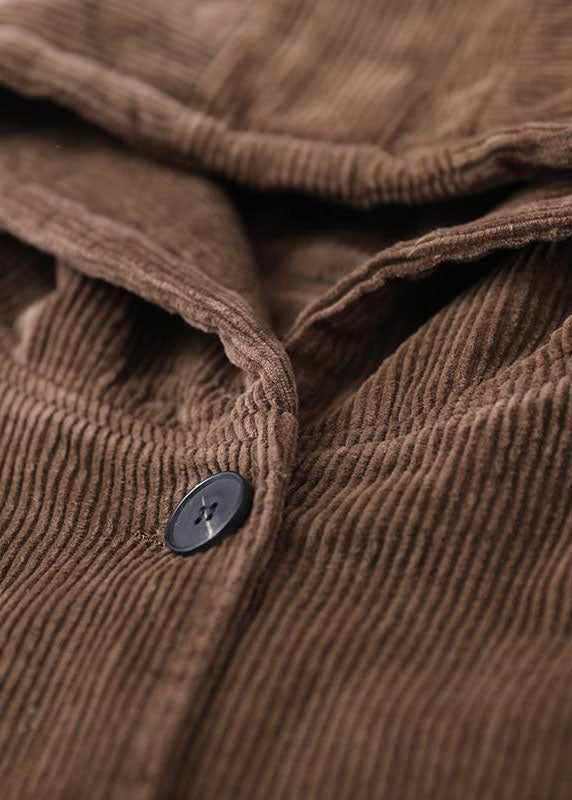 Damens Hooded Corduroy Vinterjacka 4