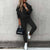 Damens Joggingpak Oversized Hoodie Mjuk Blandning av Tyg Tapered Byxor 3