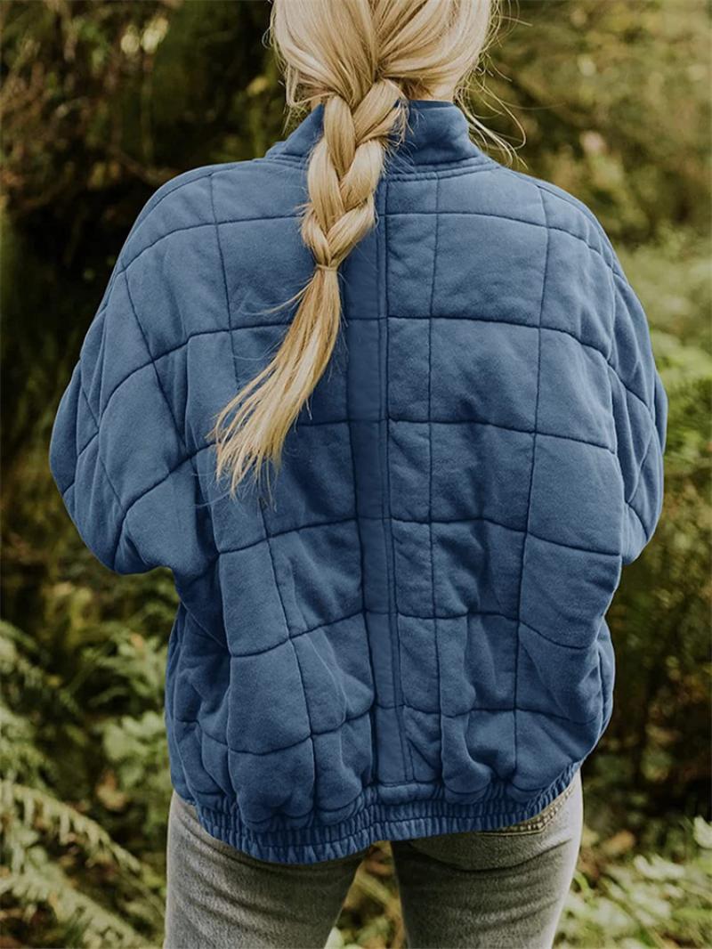 Damens Kviltad Jacka Med Ren Silhuett 5