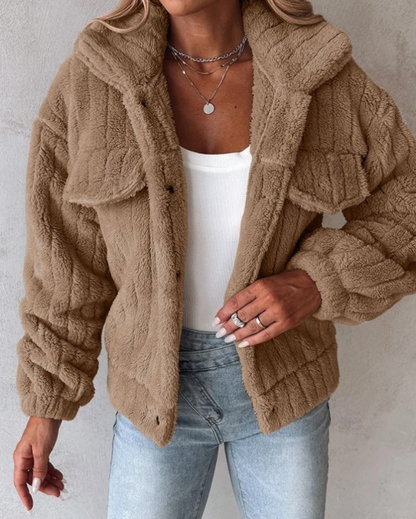 Damens Lång Teddyjacka Chic 3