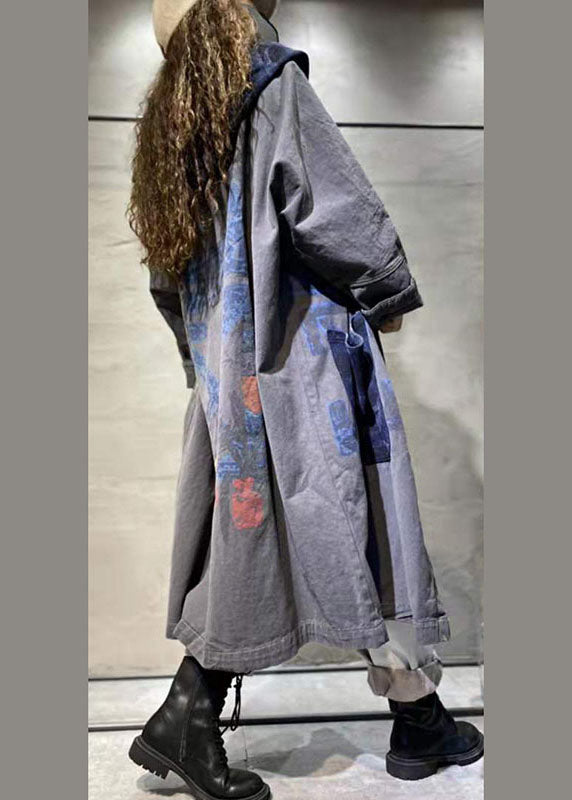 Damens Långa Denimjacka med Knapp och Fickor 3