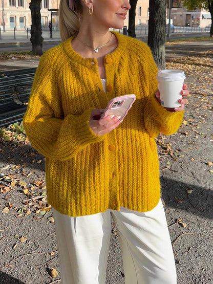 Damens Långärmad Cardigan i Avslappnad Stil 3