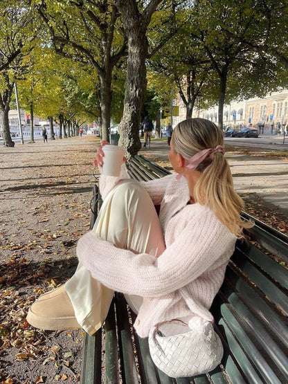 Damens Långärmad Cardigan i Avslappnad Stil 4
