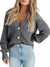 Damens Långärmad Cardigan med Knäppning i Chunky Stickad Design 8
