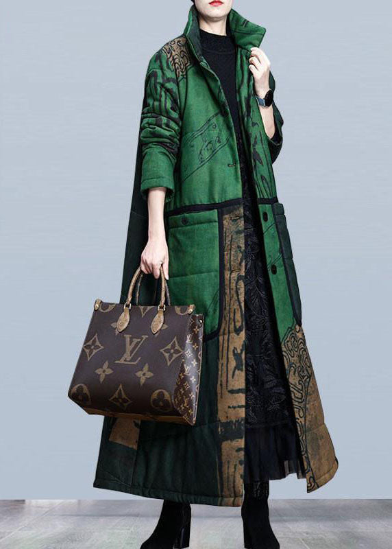 Damens Långärmad Kappa Mönstrad Med Fickor 1