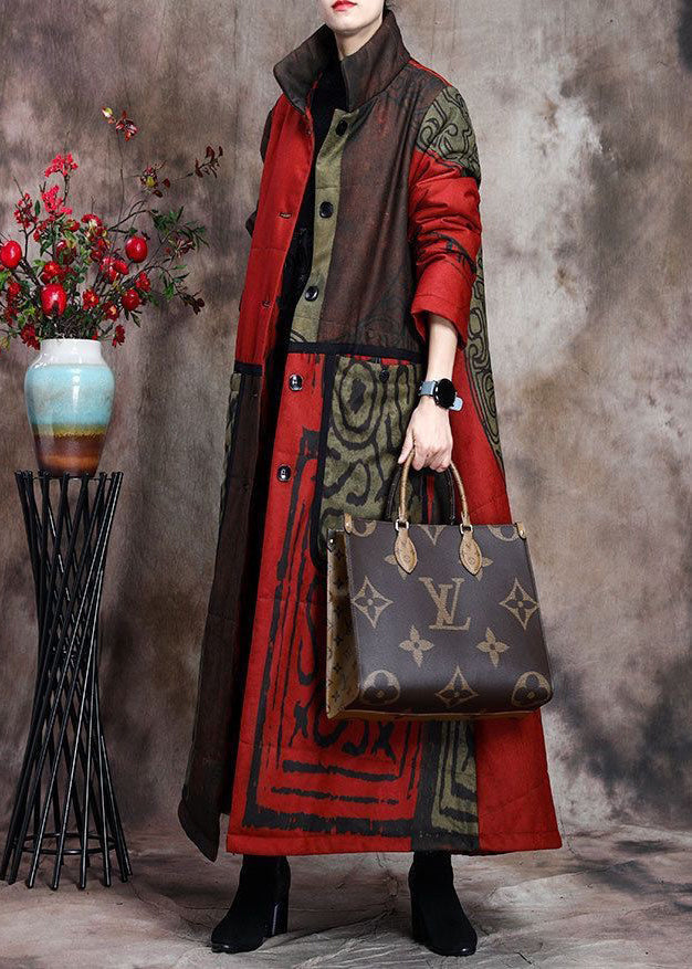 Damens Långärmad Kappa Mönstrad Med Fickor 3