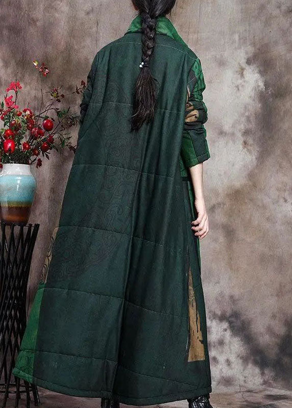 Damens Långärmad Kappa Mönstrad Med Fickor 4