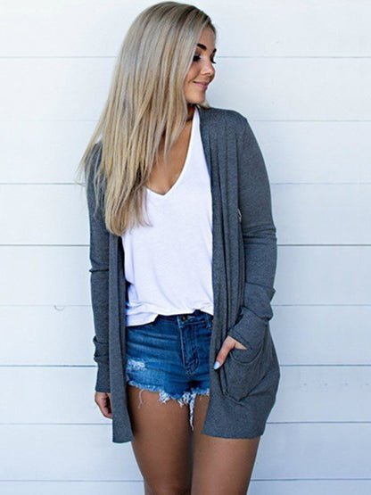 Damens Långärmad Tröja Stickad Cardigan 4